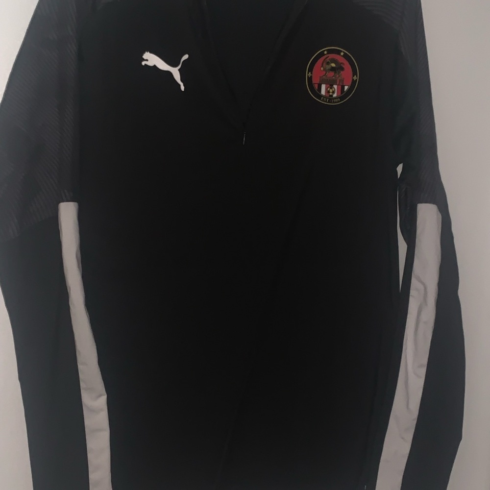 Puma Adult Javanon FC Soccer Jersey Louisville Ky Pullover with 1/4 zip medium - Picture 4 of 6